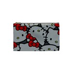 Hello Kitty, Pattern, Red Cosmetic Bag (Small)