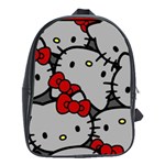 Hello Kitty, Pattern, Red School Bag (XL)