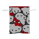 Hello Kitty, Pattern, Red Lightweight Drawstring Pouch (M)