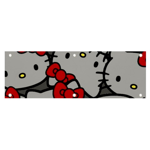 Hello Kitty, Pattern, Red Banner and Sign 6  x 2  from ArtsNow.com Front