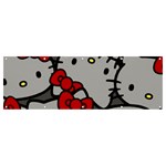 Hello Kitty, Pattern, Red Banner and Sign 12  x 4 