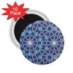 Islamic Ornament Texture, Texture With Stars, Blue Ornament Texture 2.25  Magnets (10 pack) 