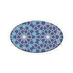 Islamic Ornament Texture, Texture With Stars, Blue Ornament Texture Sticker Oval (100 pack)
