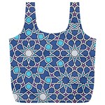 Islamic Ornament Texture, Texture With Stars, Blue Ornament Texture Full Print Recycle Bag (XL)