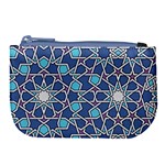 Islamic Ornament Texture, Texture With Stars, Blue Ornament Texture Large Coin Purse