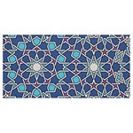 Islamic Ornament Texture, Texture With Stars, Blue Ornament Texture Banner and Sign 8  x 4 
