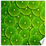 Lime Textures Macro, Tropical Fruits, Citrus Fruits, Green Lemon Texture Canvas 12  x 12 