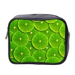 Lime Textures Macro, Tropical Fruits, Citrus Fruits, Green Lemon Texture Mini Toiletries Bag (Two Sides)