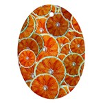 Oranges Patterns Tropical Fruits, Citrus Fruits Oval Ornament (Two Sides)
