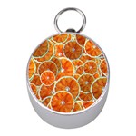 Oranges Patterns Tropical Fruits, Citrus Fruits Mini Silver Compasses