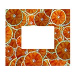 Oranges Patterns Tropical Fruits, Citrus Fruits White Wall Photo Frame 5  x 7 