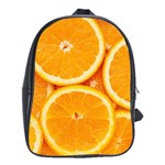 Oranges Textures, Close-up, Tropical Fruits, Citrus Fruits, Fruits School Bag (XL)