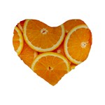 Oranges Textures, Close-up, Tropical Fruits, Citrus Fruits, Fruits Standard 16  Premium Heart Shape Cushions