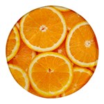 Oranges Textures, Close-up, Tropical Fruits, Citrus Fruits, Fruits Round Glass Fridge Magnet (4 pack)