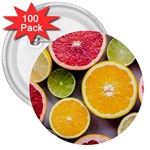 Oranges, Grapefruits, Lemons, Limes, Fruits 3  Buttons (100 pack) 