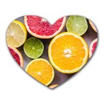 Oranges, Grapefruits, Lemons, Limes, Fruits Heart Mousepad