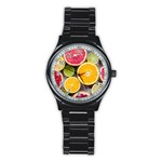 Oranges, Grapefruits, Lemons, Limes, Fruits Stainless Steel Round Watch