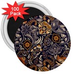 Paisley Texture, Floral Ornament Texture 3  Magnets (100 pack)