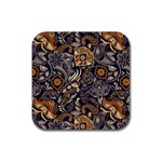 Paisley Texture, Floral Ornament Texture Rubber Coaster (Square)