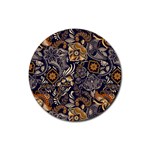 Paisley Texture, Floral Ornament Texture Rubber Round Coaster (4 pack)