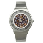 Paisley Texture, Floral Ornament Texture Stainless Steel Watch