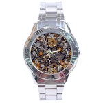 Paisley Texture, Floral Ornament Texture Stainless Steel Analogue Watch