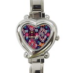 Pattern, Ornament, Motif, Colorful Heart Italian Charm Watch