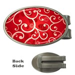 Patterns, Corazones, Texture, Red, Money Clips (Oval) 