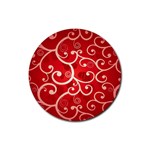 Patterns, Corazones, Texture, Red, Rubber Round Coaster (4 pack)