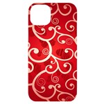 Patterns, Corazones, Texture, Red, iPhone 14 Plus Black UV Print Case