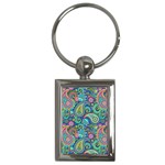 Patterns, Green Background, Texture Key Chain (Rectangle)