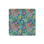 Patterns, Green Background, Texture Square Magnet