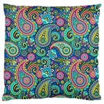 Patterns, Green Background, Texture Large Premium Plush Fleece Cushion Case (One Side)