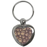 Paws Patterns, Creative, Footprints Patterns Key Chain (Heart)