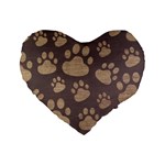 Paws Patterns, Creative, Footprints Patterns Standard 16  Premium Heart Shape Cushions