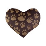 Paws Patterns, Creative, Footprints Patterns Standard 16  Premium Flano Heart Shape Cushions