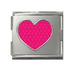 Pink Pattern, Abstract, Background, Bright, Desenho Mega Link Heart Italian Charm (18mm)