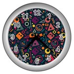 Random, Abstract, Forma, Cube, Triangle, Creative Wall Clock (Silver)