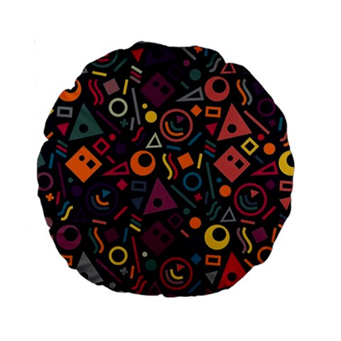 Random, Abstract, Forma, Cube, Triangle, Creative Standard 15  Premium Round Cushions from ArtsNow.com Front