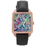 Abstract confluence Rose Gold Leather Watch 