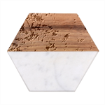 Abstract confluence Marble Wood Coaster (Hexagon) 