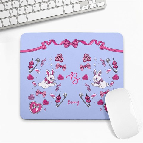 Rabbit ribbon Mousepad Collage Mousepad from ArtsNow.com 9.25 x7.75  Mousepad - 1