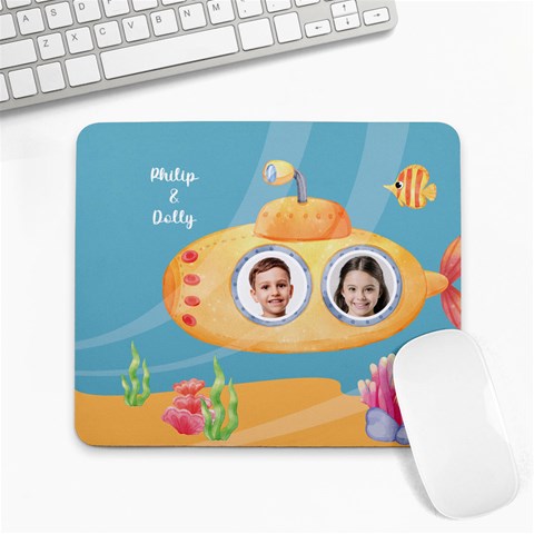 Submarine Personalized Photo Name Mousepad Collage Mousepad from ArtsNow.com 9.25 x7.75  Mousepad - 1
