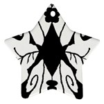 Black Silhouette Artistic Hand Draw Symbol Wb Ornament (Star)
