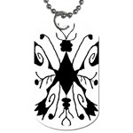 Black Silhouette Artistic Hand Draw Symbol Wb Dog Tag (One Side)