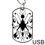 Black Silhouette Artistic Hand Draw Symbol Wb Dog Tag USB Flash (One Side)