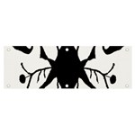 Black Silhouette Artistic Hand Draw Symbol Wb Banner and Sign 6  x 2 
