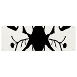 Black Silhouette Artistic Hand Draw Symbol Wb Banner and Sign 9  x 3 