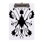 Black Silhouette Artistic Hand Draw Symbol Wb A5 Acrylic Clipboard