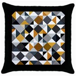 Pattern Tile Squares Triangles Seamless Geometry Throw Pillow Case (Black)